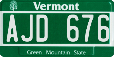 VT license plate AJD676