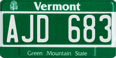 VT license plate AJD683
