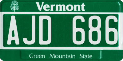VT license plate AJD686