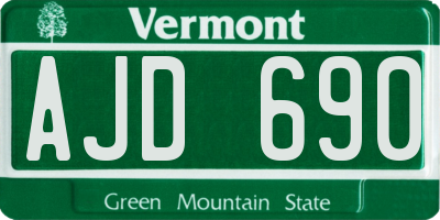 VT license plate AJD690