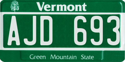 VT license plate AJD693