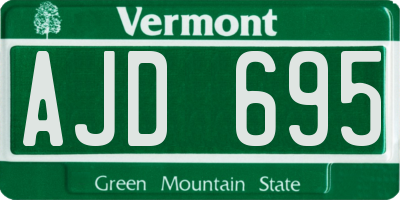 VT license plate AJD695