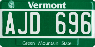 VT license plate AJD696