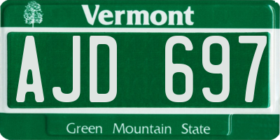 VT license plate AJD697