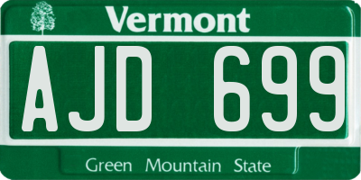 VT license plate AJD699