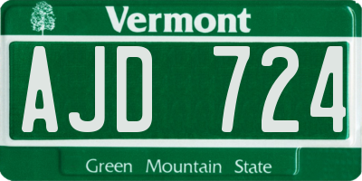 VT license plate AJD724