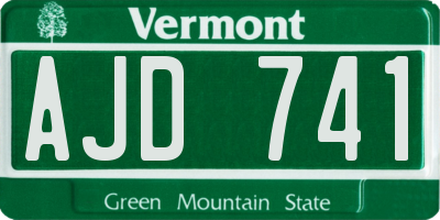 VT license plate AJD741
