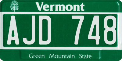 VT license plate AJD748