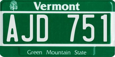 VT license plate AJD751
