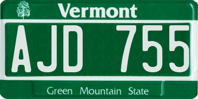 VT license plate AJD755