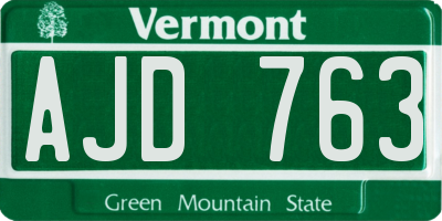 VT license plate AJD763