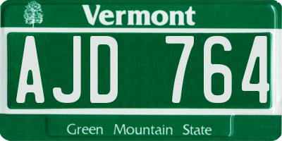 VT license plate AJD764