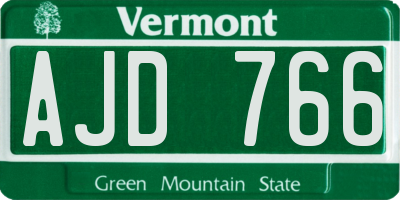 VT license plate AJD766