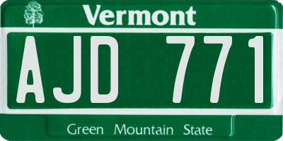 VT license plate AJD771
