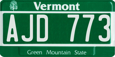 VT license plate AJD773