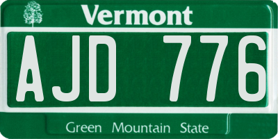 VT license plate AJD776