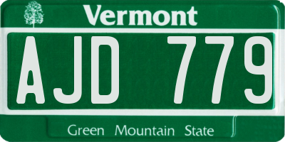 VT license plate AJD779