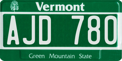 VT license plate AJD780