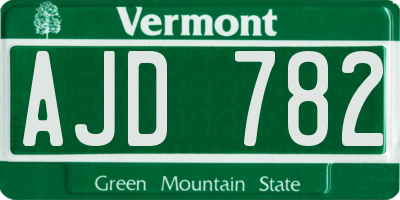VT license plate AJD782