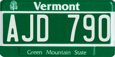 VT license plate AJD790