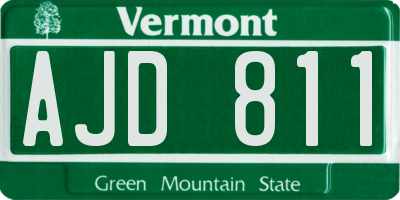 VT license plate AJD811
