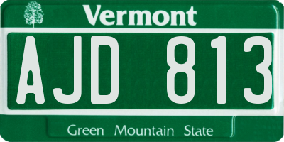 VT license plate AJD813
