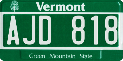 VT license plate AJD818