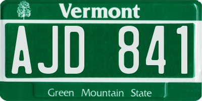 VT license plate AJD841