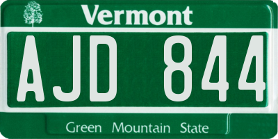 VT license plate AJD844