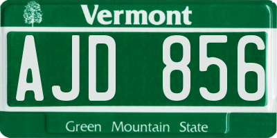 VT license plate AJD856