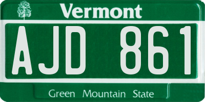 VT license plate AJD861