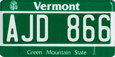 VT license plate AJD866