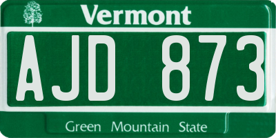 VT license plate AJD873