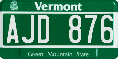 VT license plate AJD876