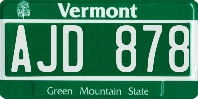 VT license plate AJD878