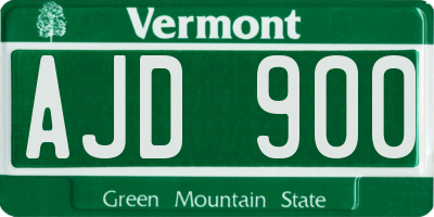 VT license plate AJD900