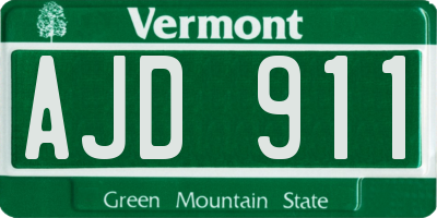 VT license plate AJD911
