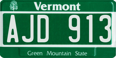 VT license plate AJD913