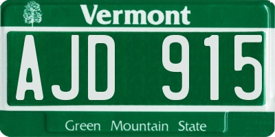 VT license plate AJD915