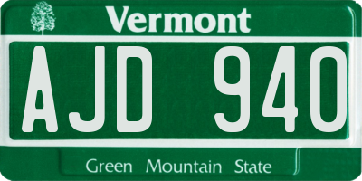 VT license plate AJD940