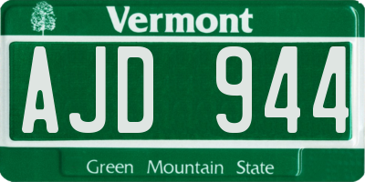 VT license plate AJD944