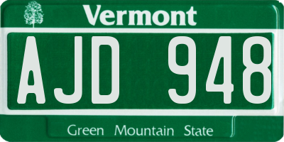 VT license plate AJD948
