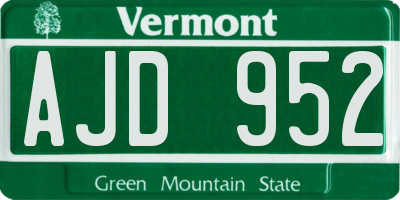 VT license plate AJD952