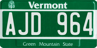 VT license plate AJD964