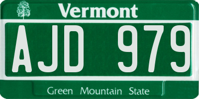 VT license plate AJD979
