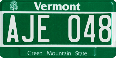 VT license plate AJE048