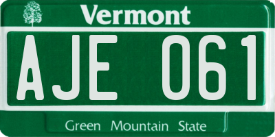 VT license plate AJE061