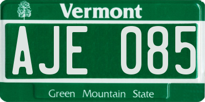 VT license plate AJE085