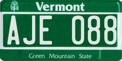 VT license plate AJE088