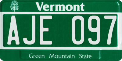 VT license plate AJE097